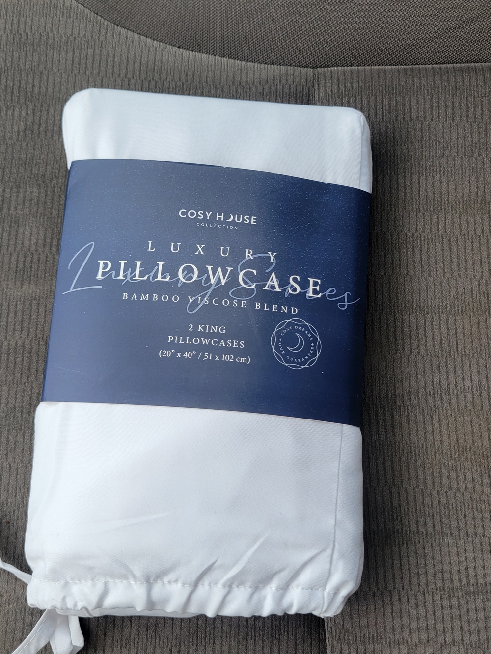 Cosy House Luxury White Bamboo Viscose Pillowcases - 2 King